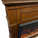 Каминокомплект IDaMebel Sorrento ольха коричневый (1095x1015x356) с камином Goodfire Lite 26 с дровами и обогревом.