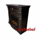 Каминокомплект IDaMebel Paris венге (1300x1180x450) с камином Symphony XHD 28 с реалистичными дровами, обогревом, цветами.