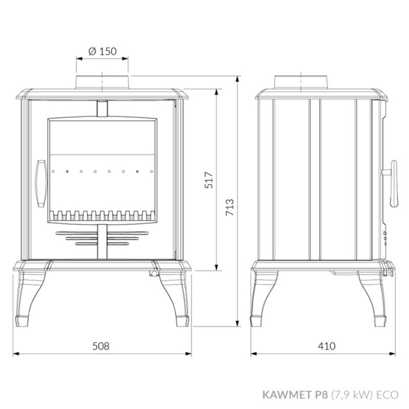 Чугунная печь KAWMET P8 (7,9 kW) EСO