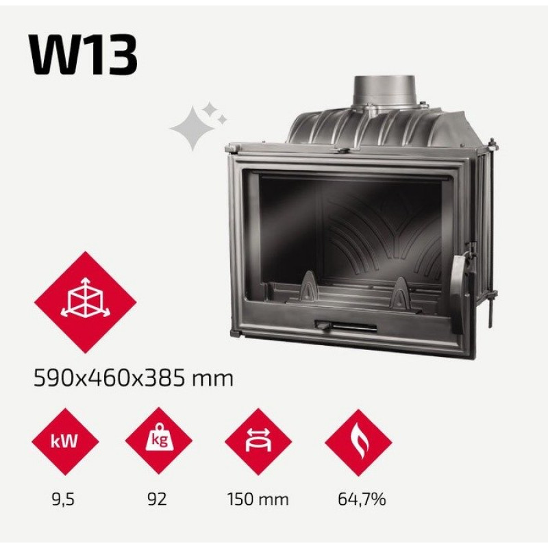 Камінна топка KAWMET W13 (9.5 kW)