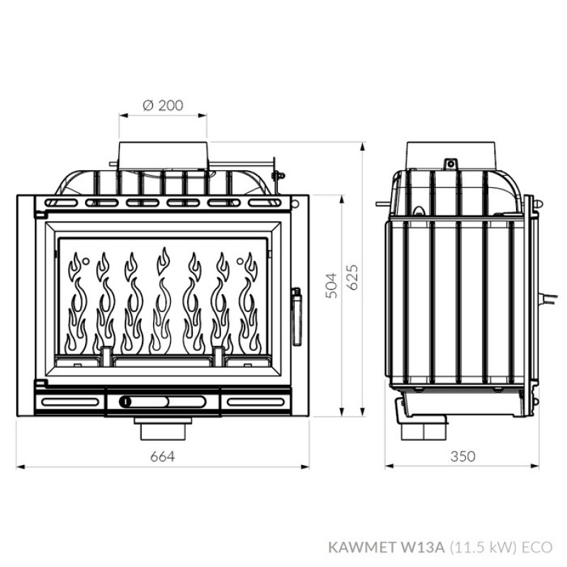 Камінна топка KAWMET W13A (11.5 kW) EСO