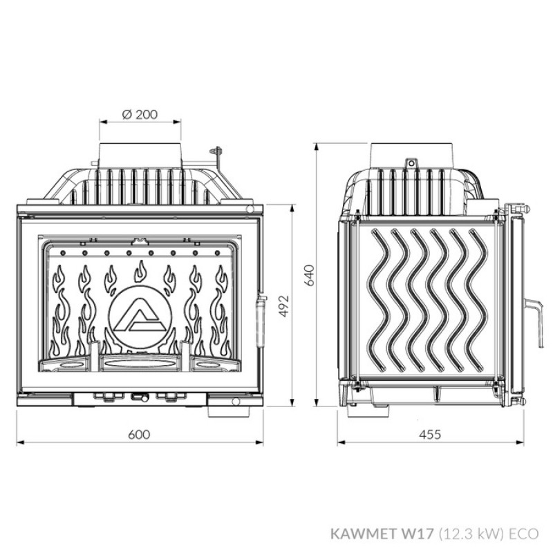 Камінна топка KAWMET W17 (12.3 kW) EСO