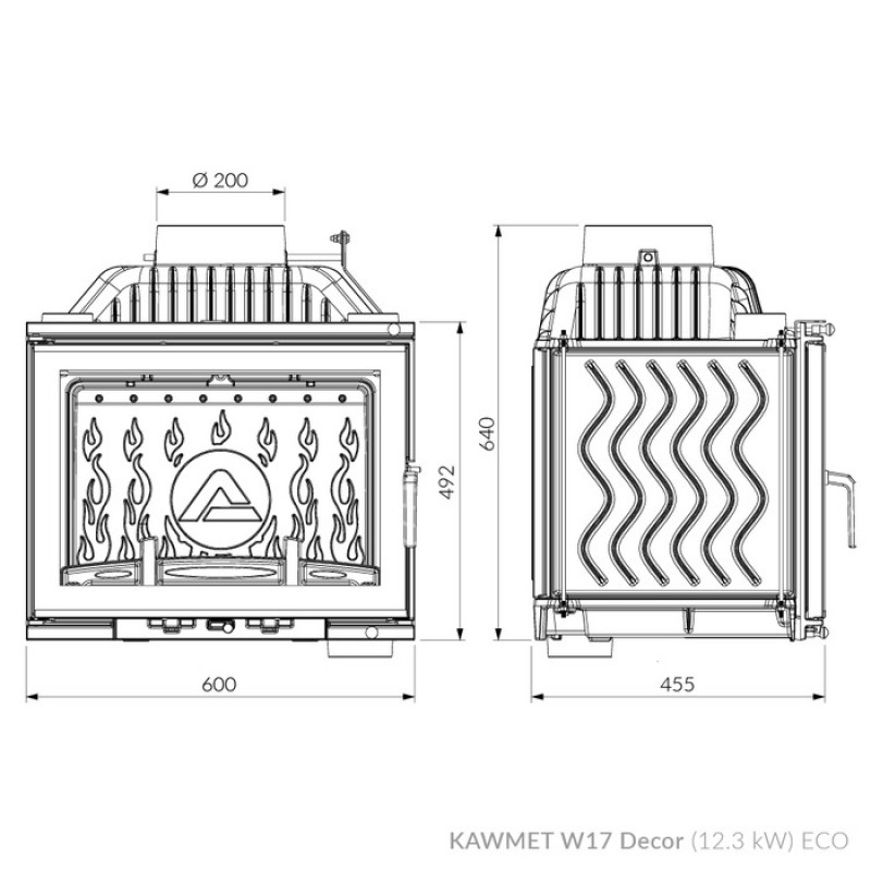 Камінна топка KAWMET W17 Dekor (12.3 kW) EСO