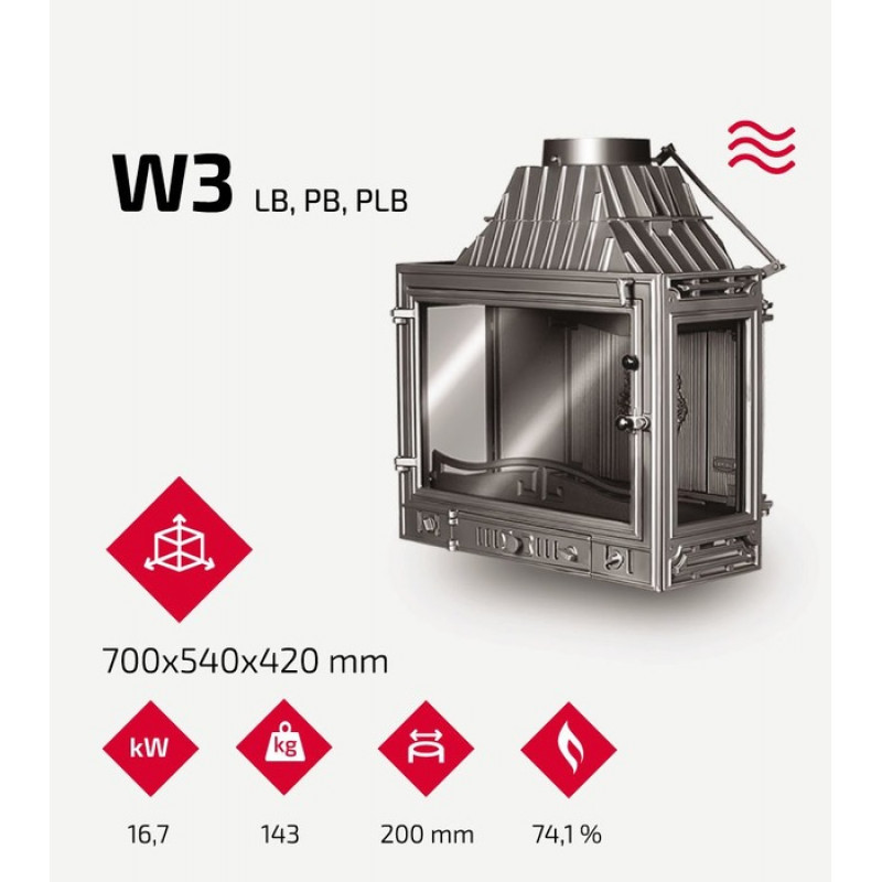 Камінна топка KAWMET W3 LB (16.7 kW)
