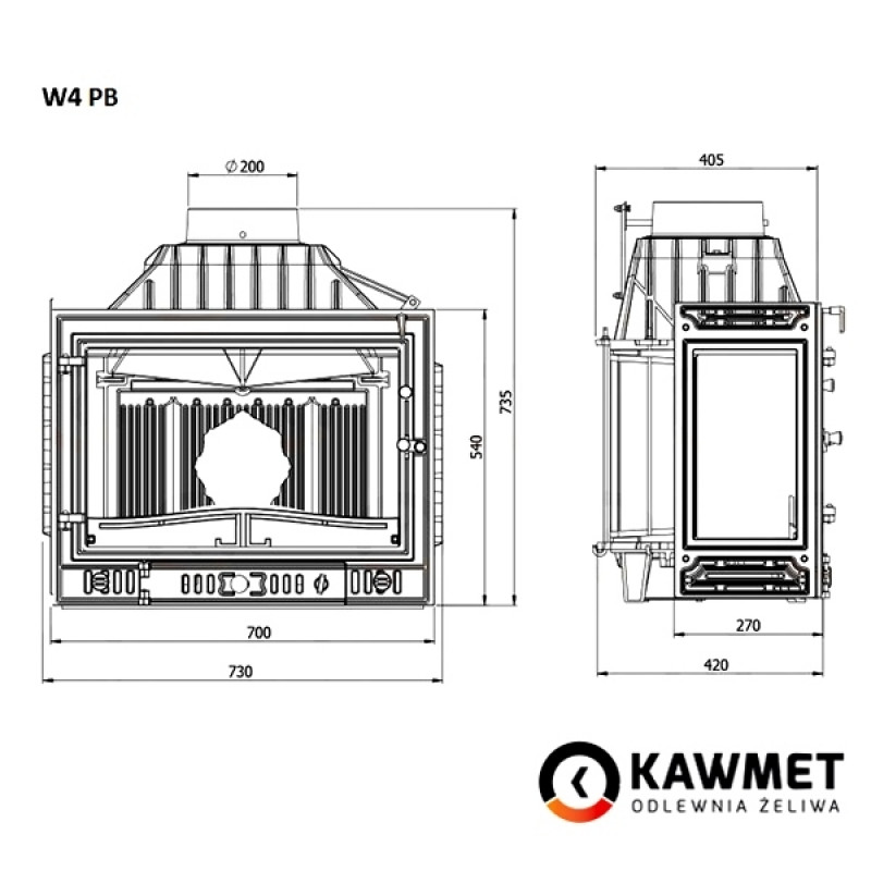 Камінна топка KAWMET W4 LB (14.5 kW)