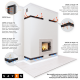 Вентиляционная решетка для камина 60х800х600 SAVEN Loft Angle угловая правая черная