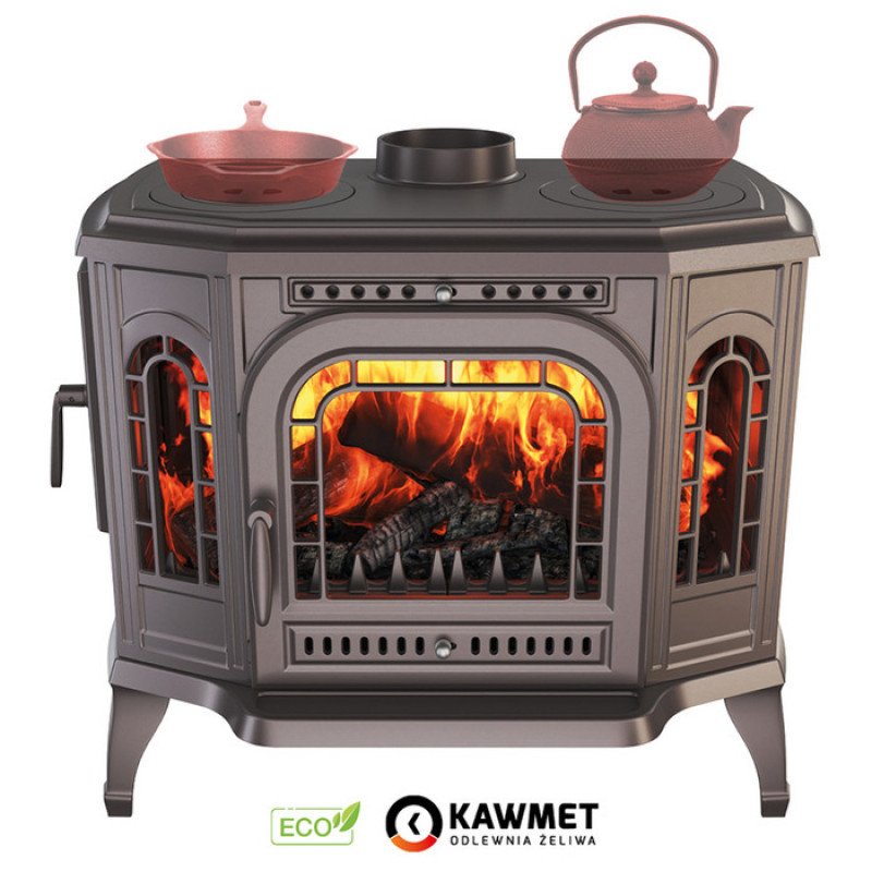 Чугунная печь с варочной поверхностью KAWMET P7 (10.5 kW) CookTop LB ECO