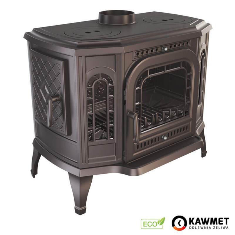 Чугунная печь с варочной поверхностью KAWMET P7 (10.5 kW) CookTop LB ECO