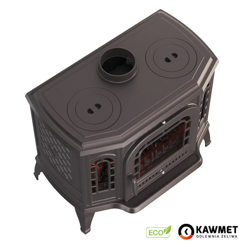 Чугунная печь с варочной поверхностью KAWMET P7 (10.5 kW) CookTop PB ECO
