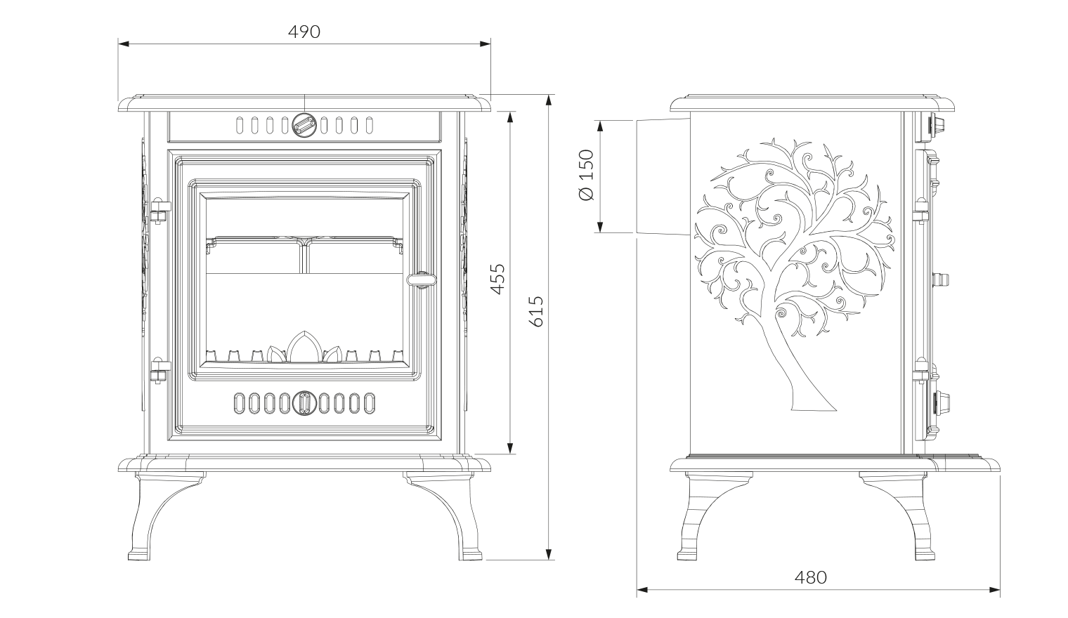 Чугунная печь KAWMET P10 (6.8 kW) ECO.