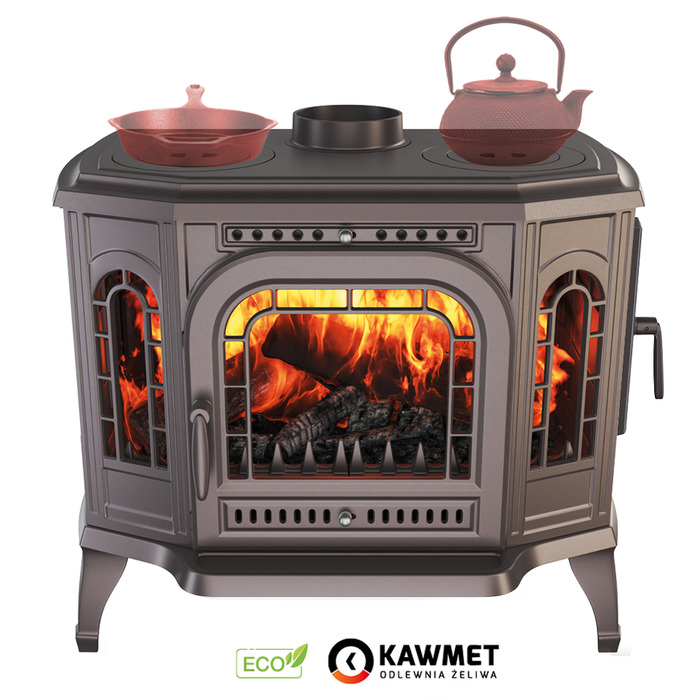Чугунная печь с варочной поверхностью KAWMET P7 (10.5 kW) CookTop PB ECO