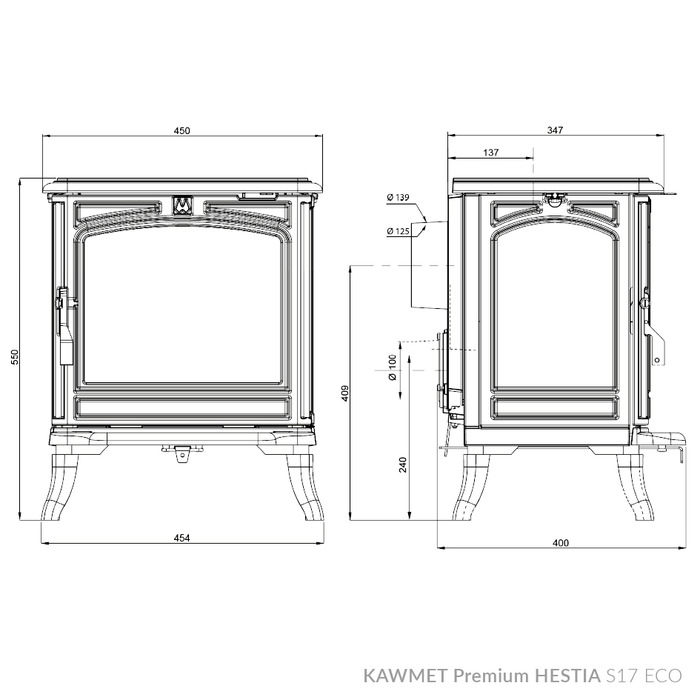 Чугунная печь KAWMET Premium HESTIA S17 ECO. Фото 10