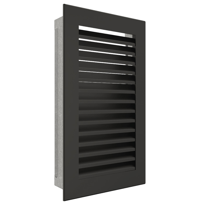 Вентиляционная решетка для камина SAVEN Hide Vertical 30x17 черная. Фото 2