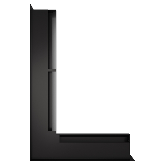 Вентиляционная решетка для камина 60х400х600 SAVEN Loft Angle угловая черная левая.