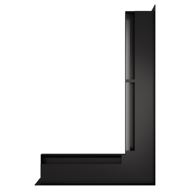 Вентиляционная решетка для камина 60х600х400 SAVEN Loft Angle угловая правая черная.